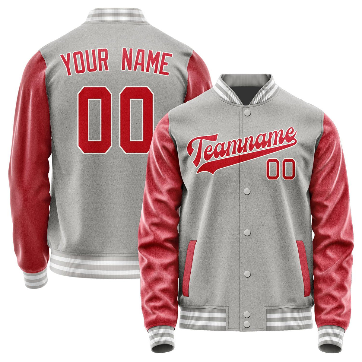 Custom Gray Red Jacket JA0404140418B31814