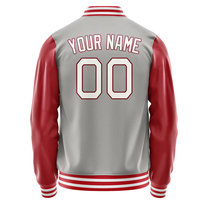 Custom Gray Texas-Orange Solid Color Varsity Letterman Jacket JA02240617YH167