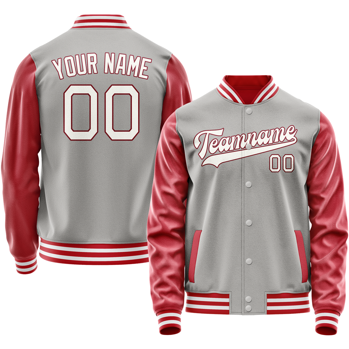 Custom Gray Texas-Orange Solid Color Varsity Letterman Jacket JA02240617YH167