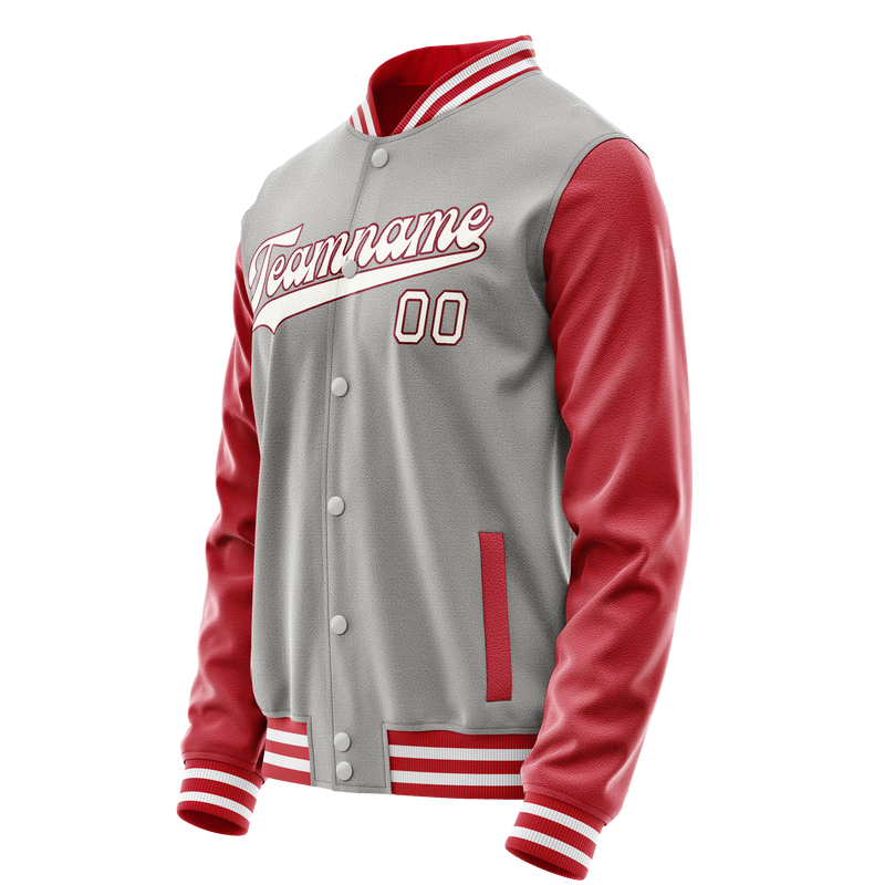 Custom Gray Texas-Orange Solid Color Varsity Letterman Jacket JA02240617YH167