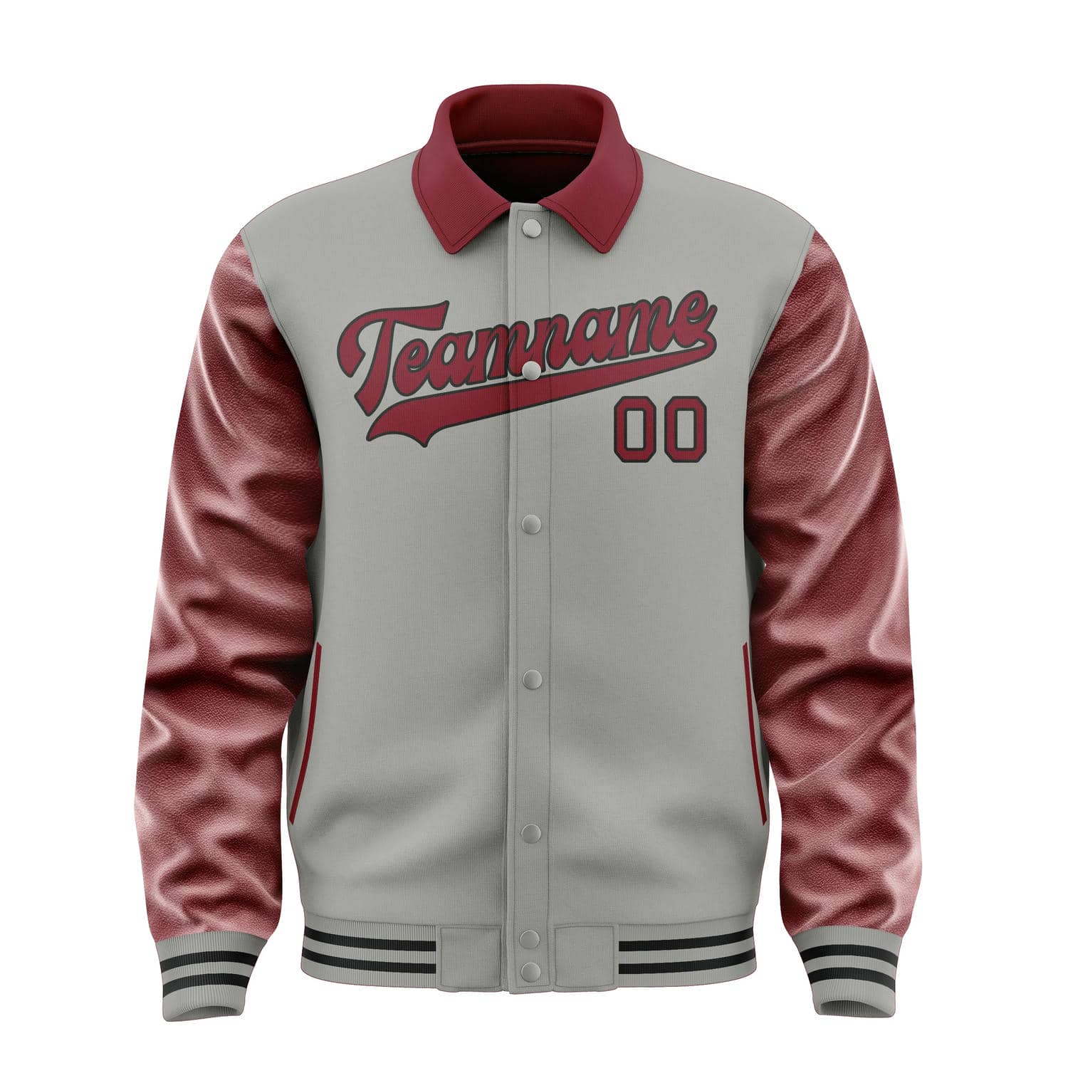 Custom Gray Crimson Red Jacket