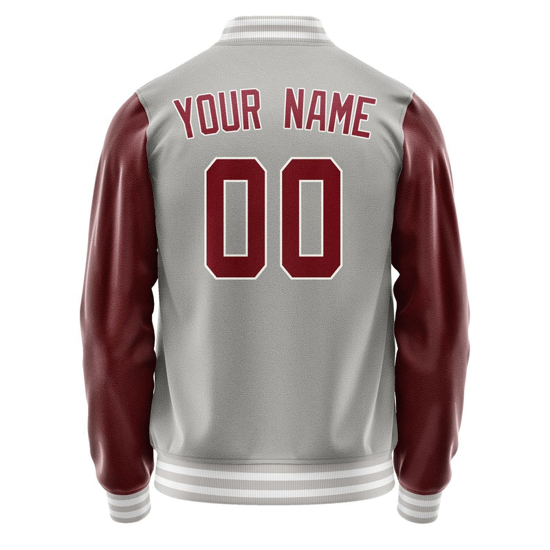Custom Gray Crimson Red Jacket JA0404150418B31815