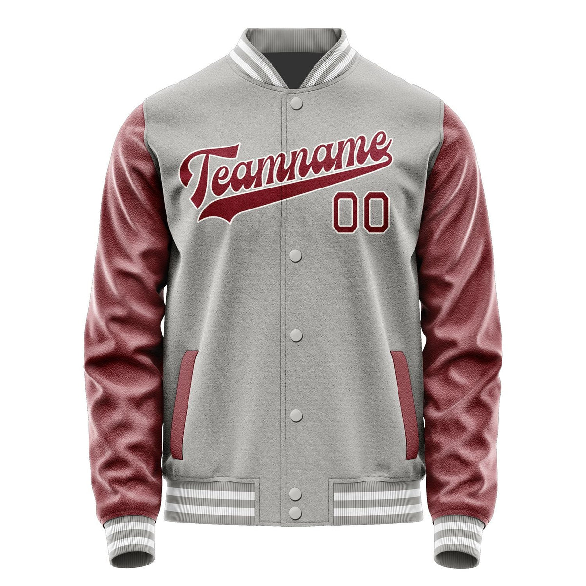 Custom Gray Crimson Red Jacket JA0404150418B31815