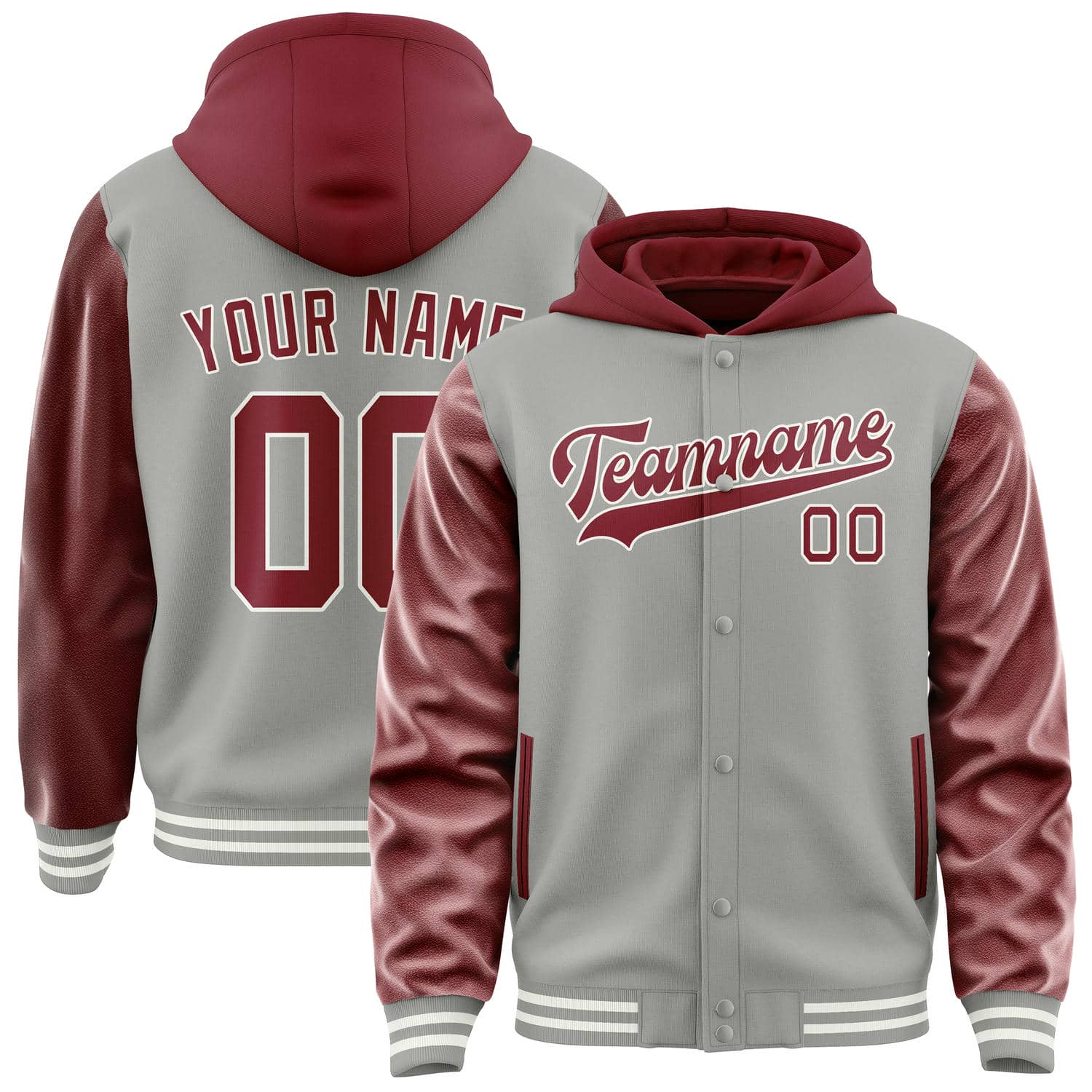 Custom Gray Crimson Red Jacket