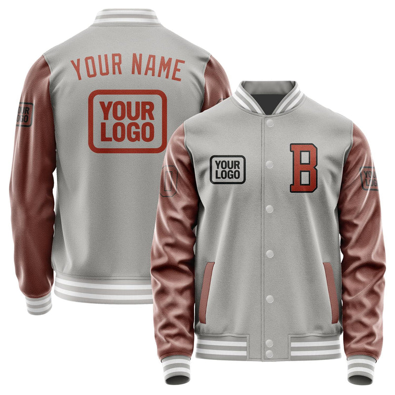Custom Gray Coral Red Jacket JA040416041817161617