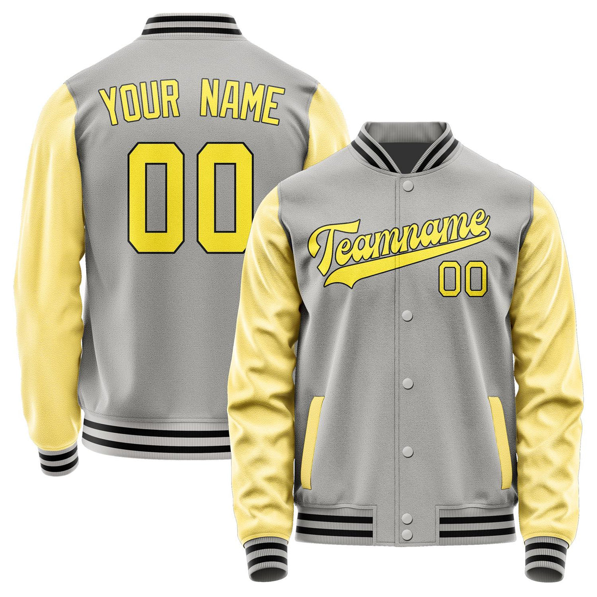 Custom Gray Light Yellow Jacket JA0404260417B31726