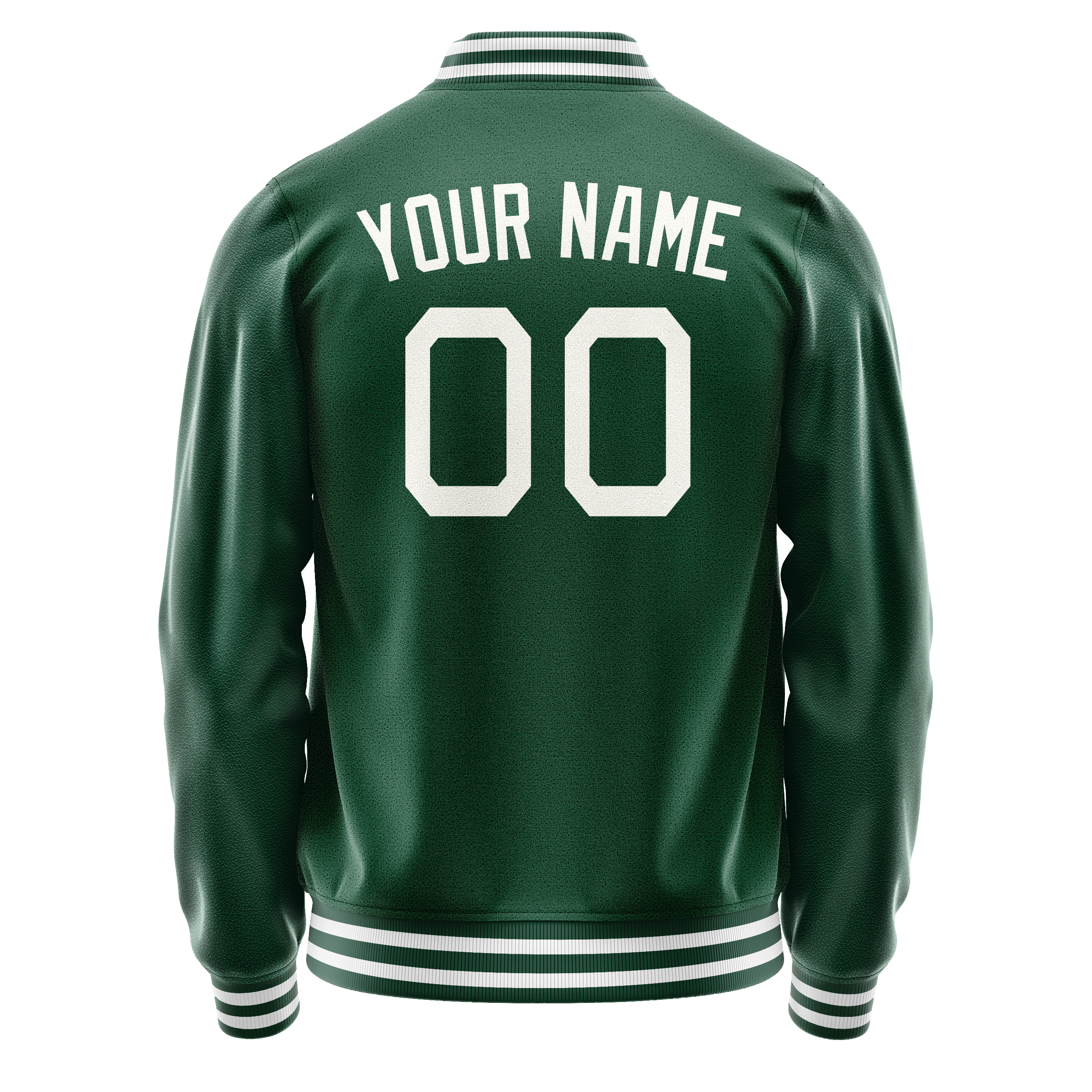 Custom Kelly-Green Gray Solid Color Varsity Letterman Jacket JA02240617ZF235