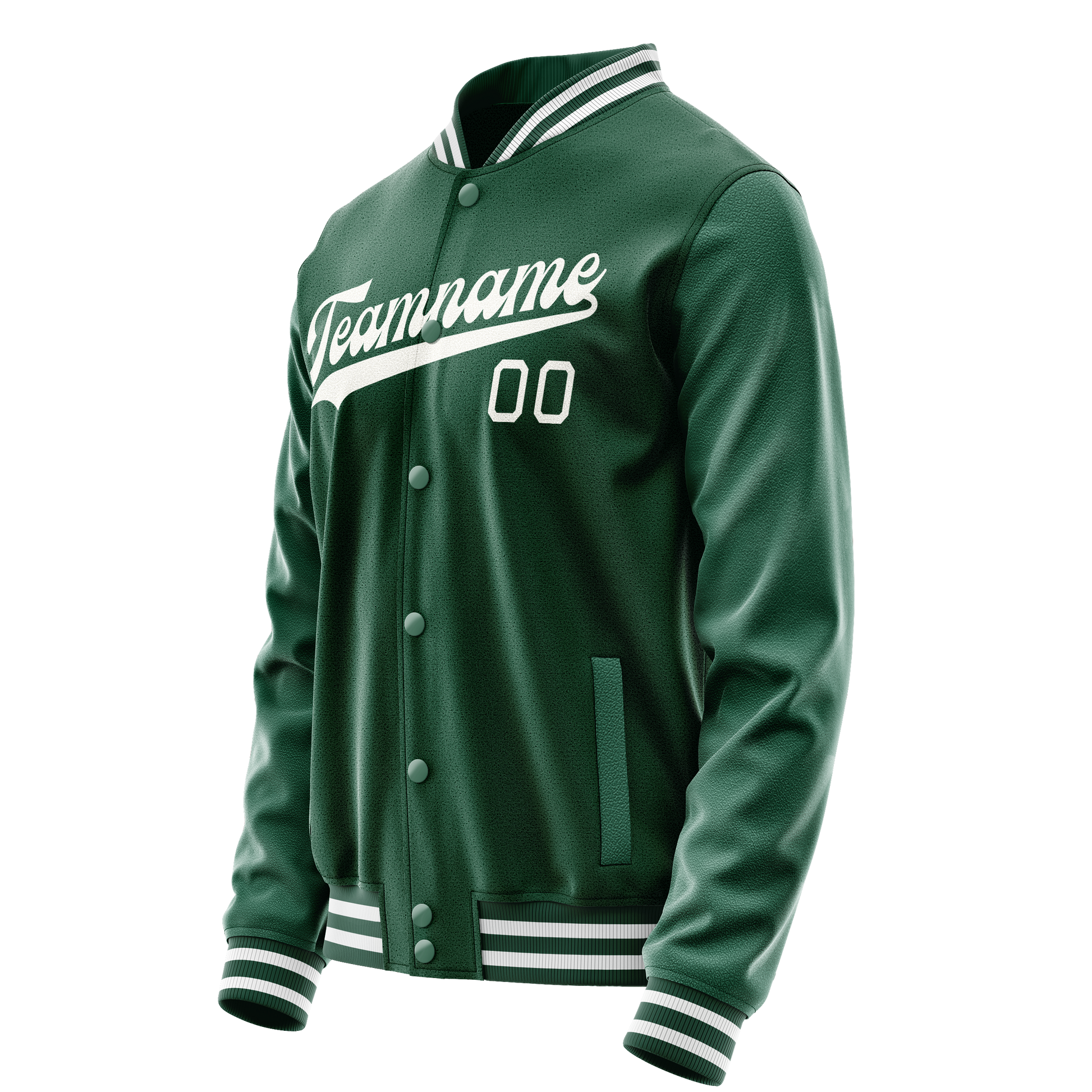 Custom Kelly-Green Gray Solid Color Varsity Letterman Jacket JA02240617ZF235