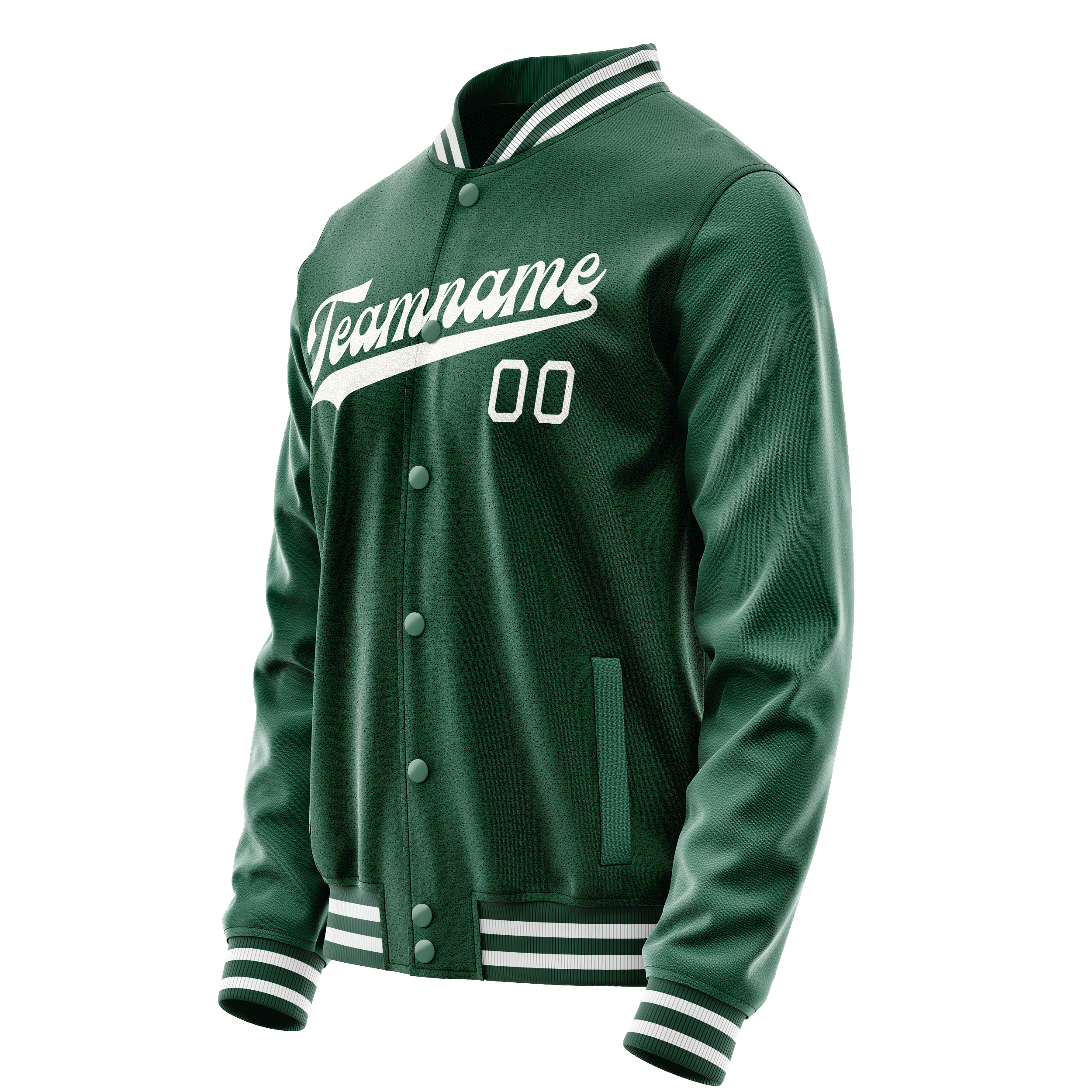 Custom Kelly-Green Gray Solid Color Varsity Letterman Jacket JA02240617ZF235