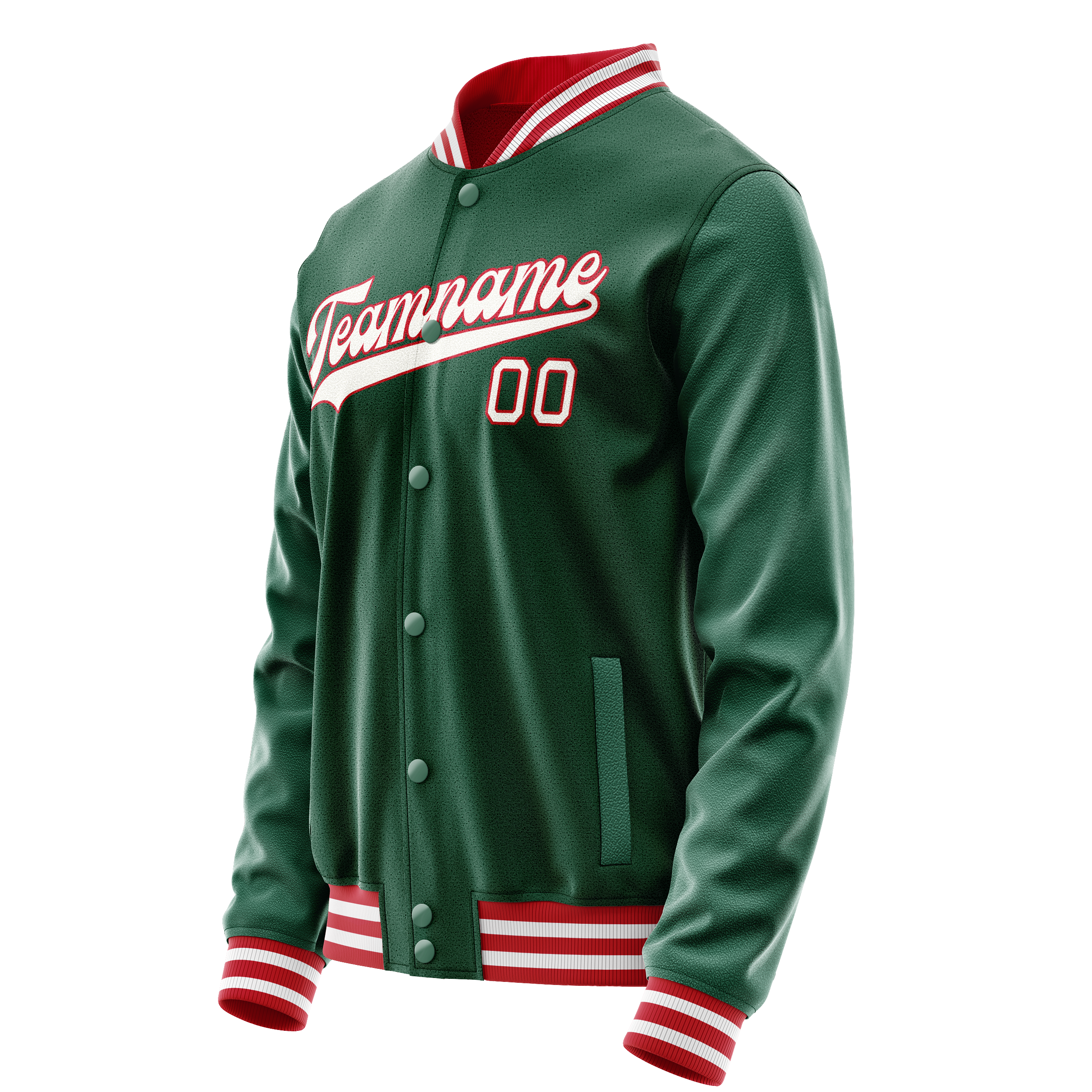 Custom Kelly-Green White Solid Color Varsity Letterman Jacket JA02240617ZF221