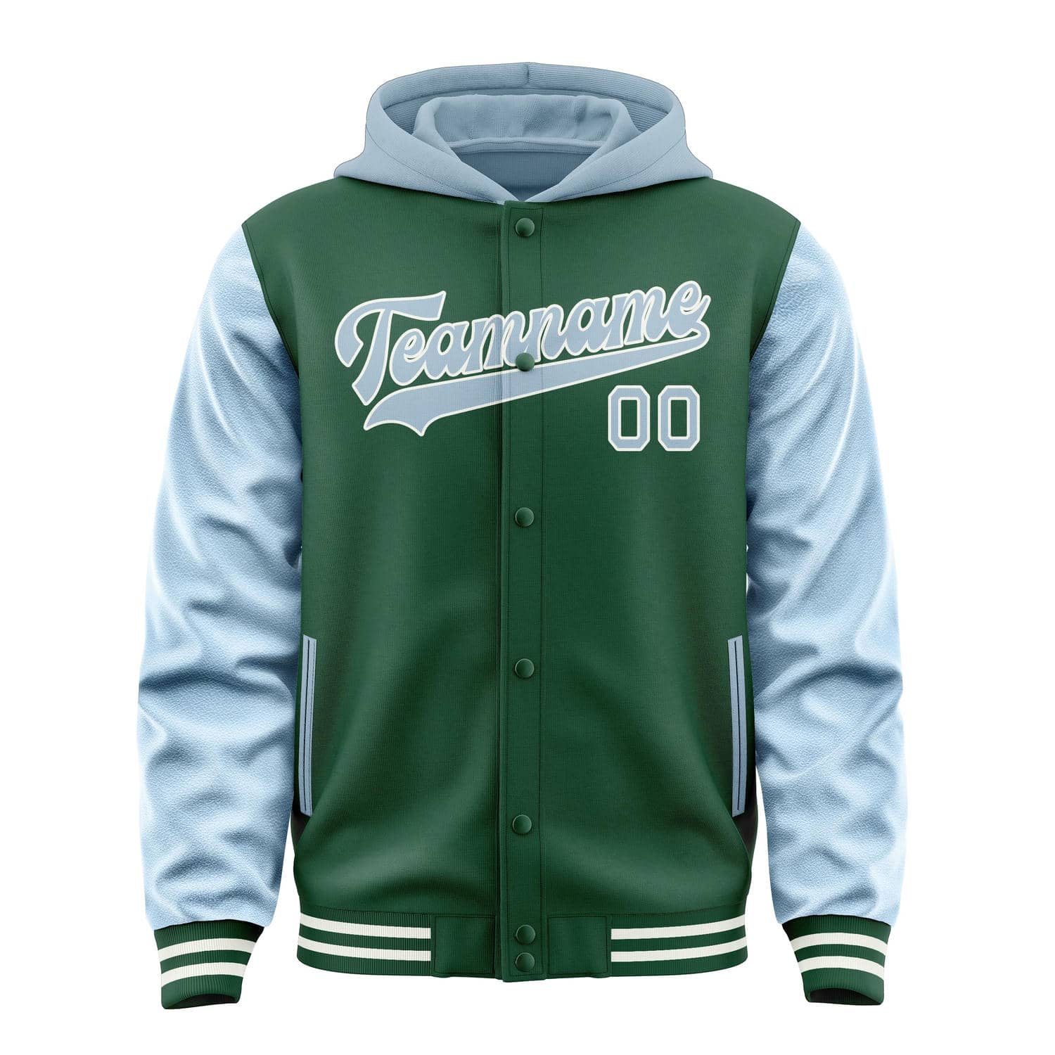 Custom Green Light Blue Jacket