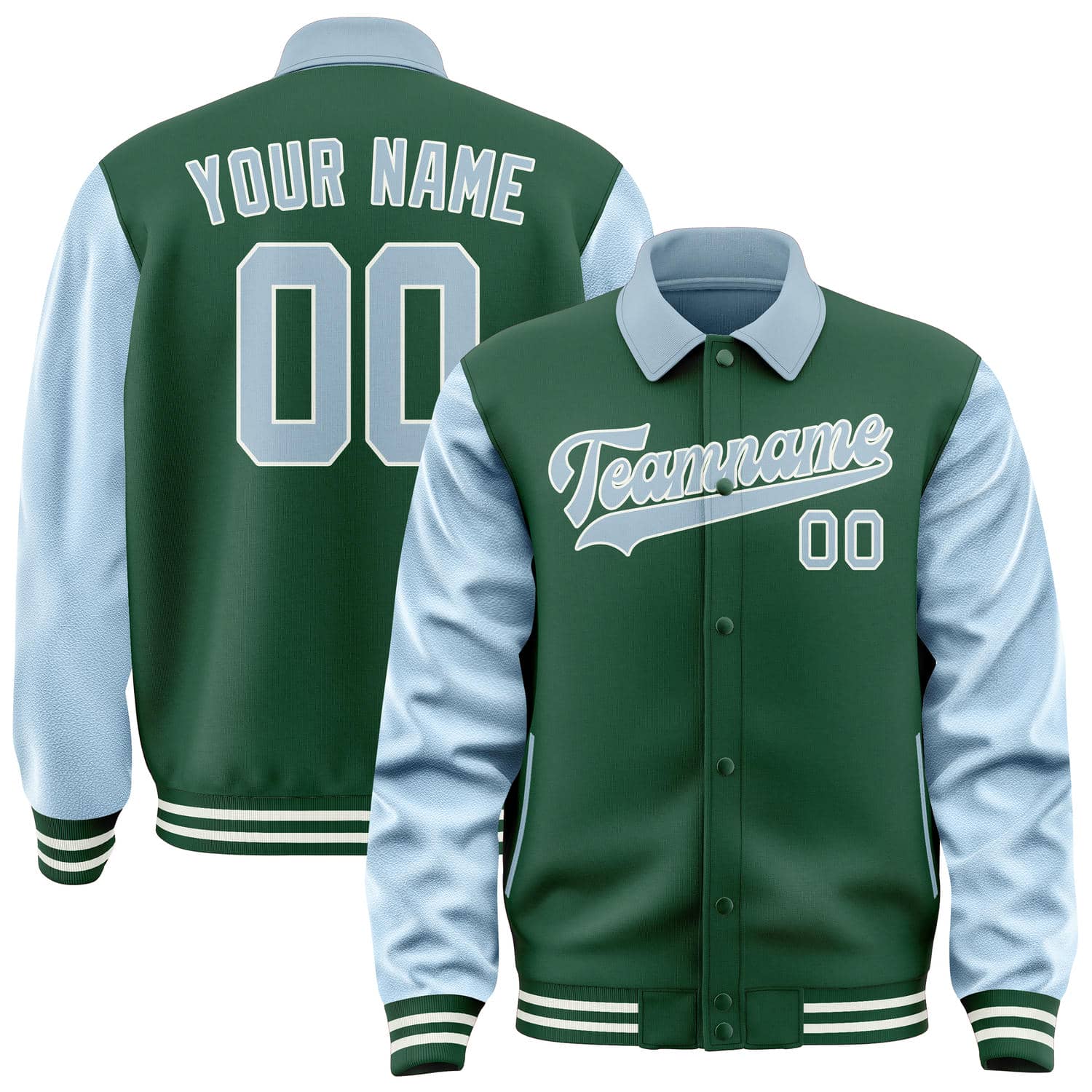 Custom Green Light Blue Jacket