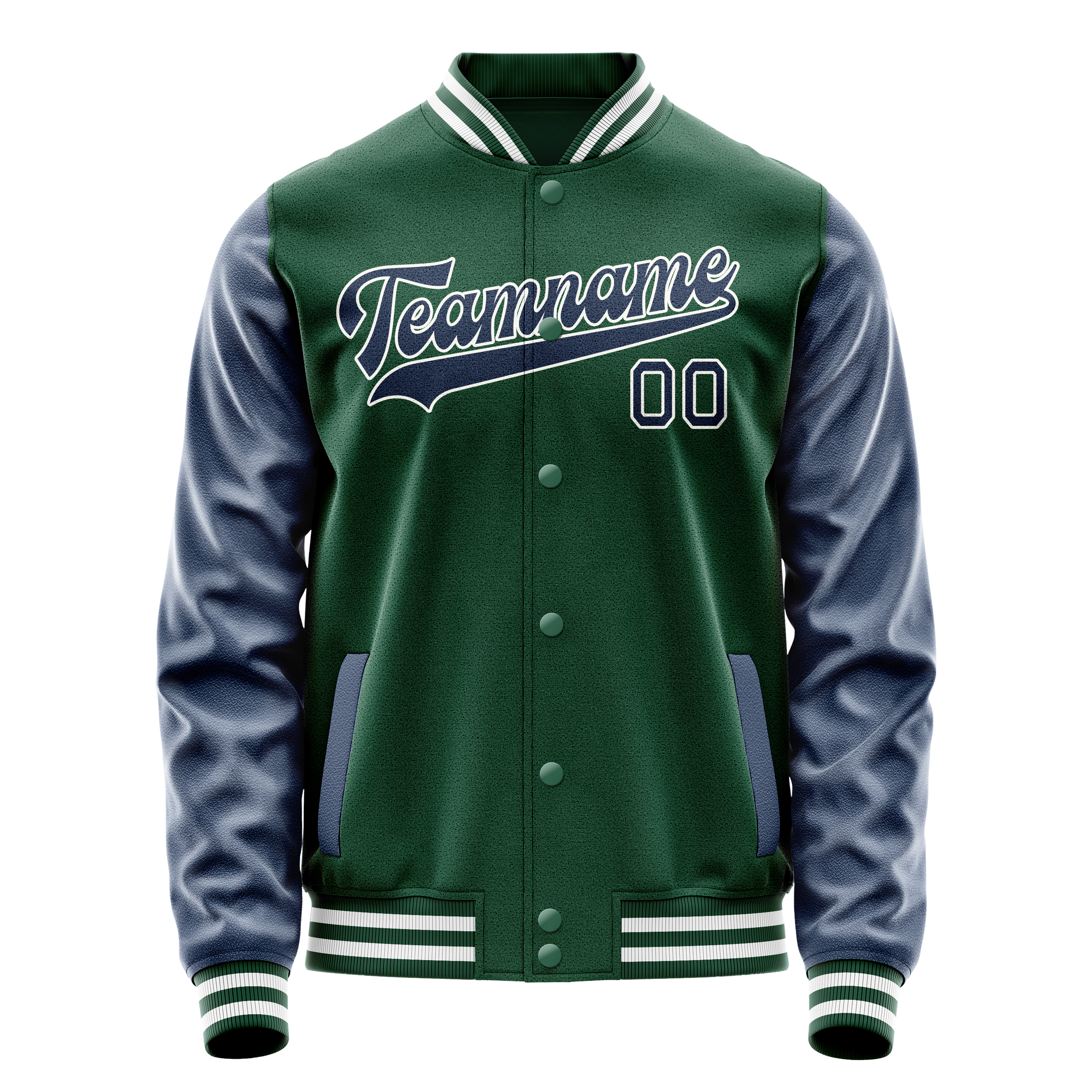 Custom Kelly-Green Royal Solid Color Varsity Letterman Jacket JA02240617ZF222