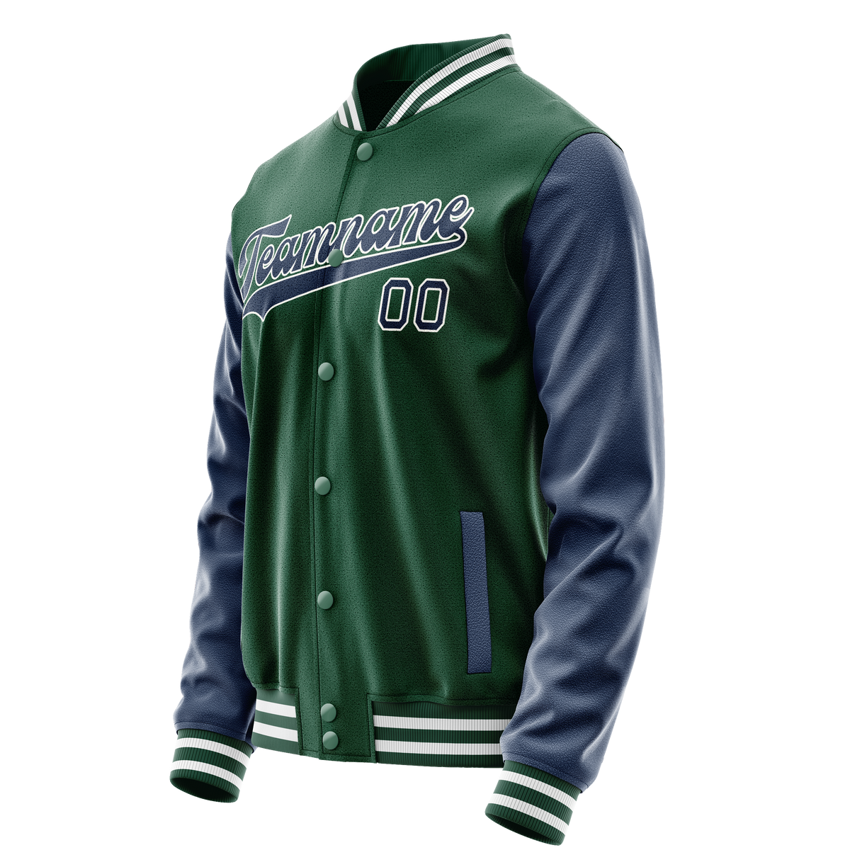 Custom Kelly-Green Royal Solid Color Varsity Letterman Jacket JA02240617ZF222