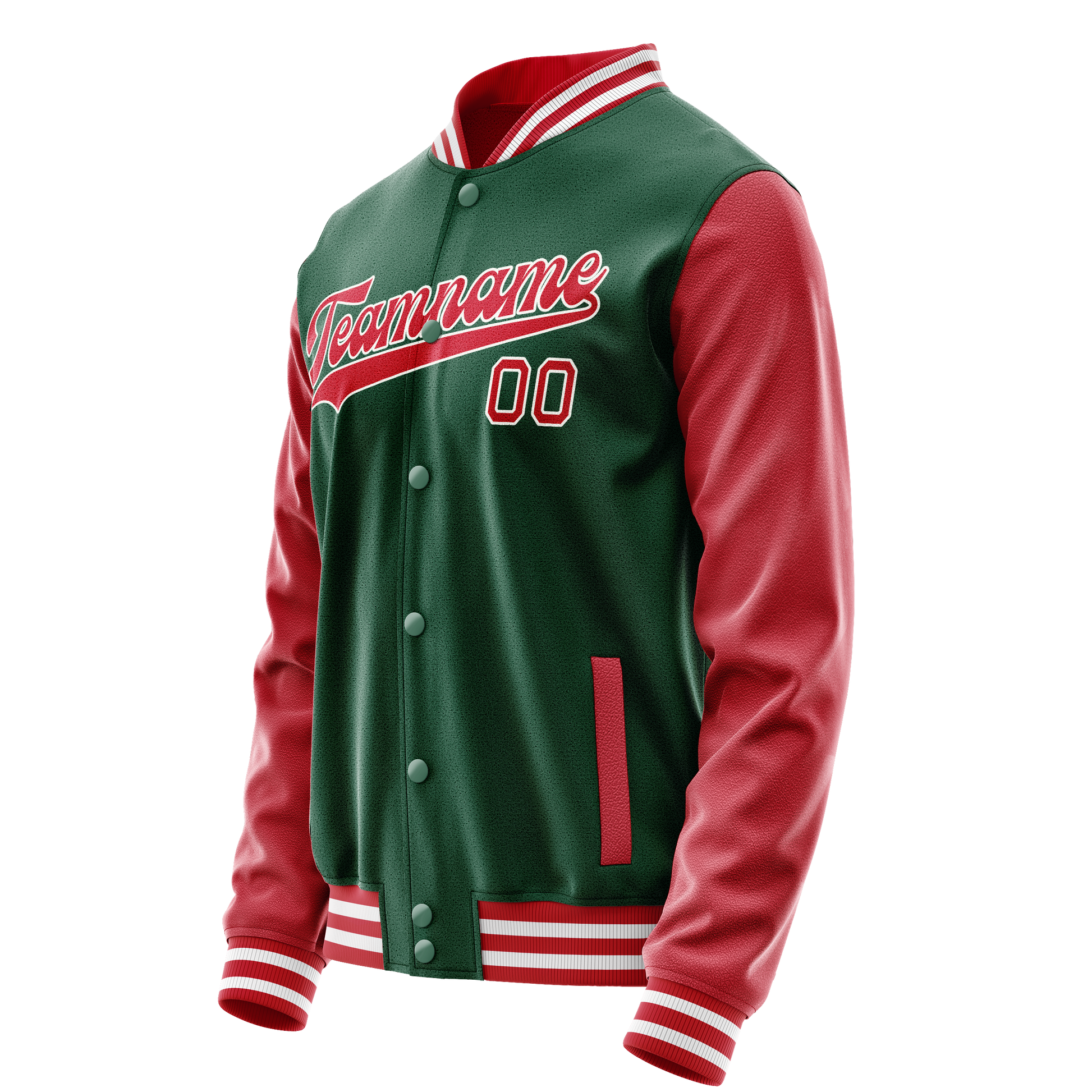 Custom Kelly-Green Texas-Orange Solid Color Varsity Letterman Jacket JA02240617ZF209