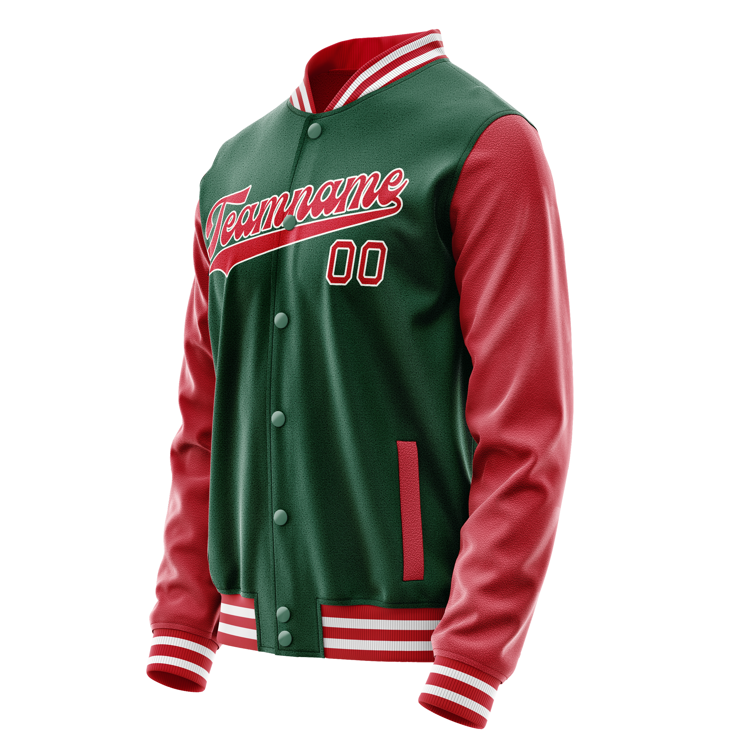 Custom Kelly-Green Texas-Orange Solid Color Varsity Letterman Jacket JA02240617ZF209