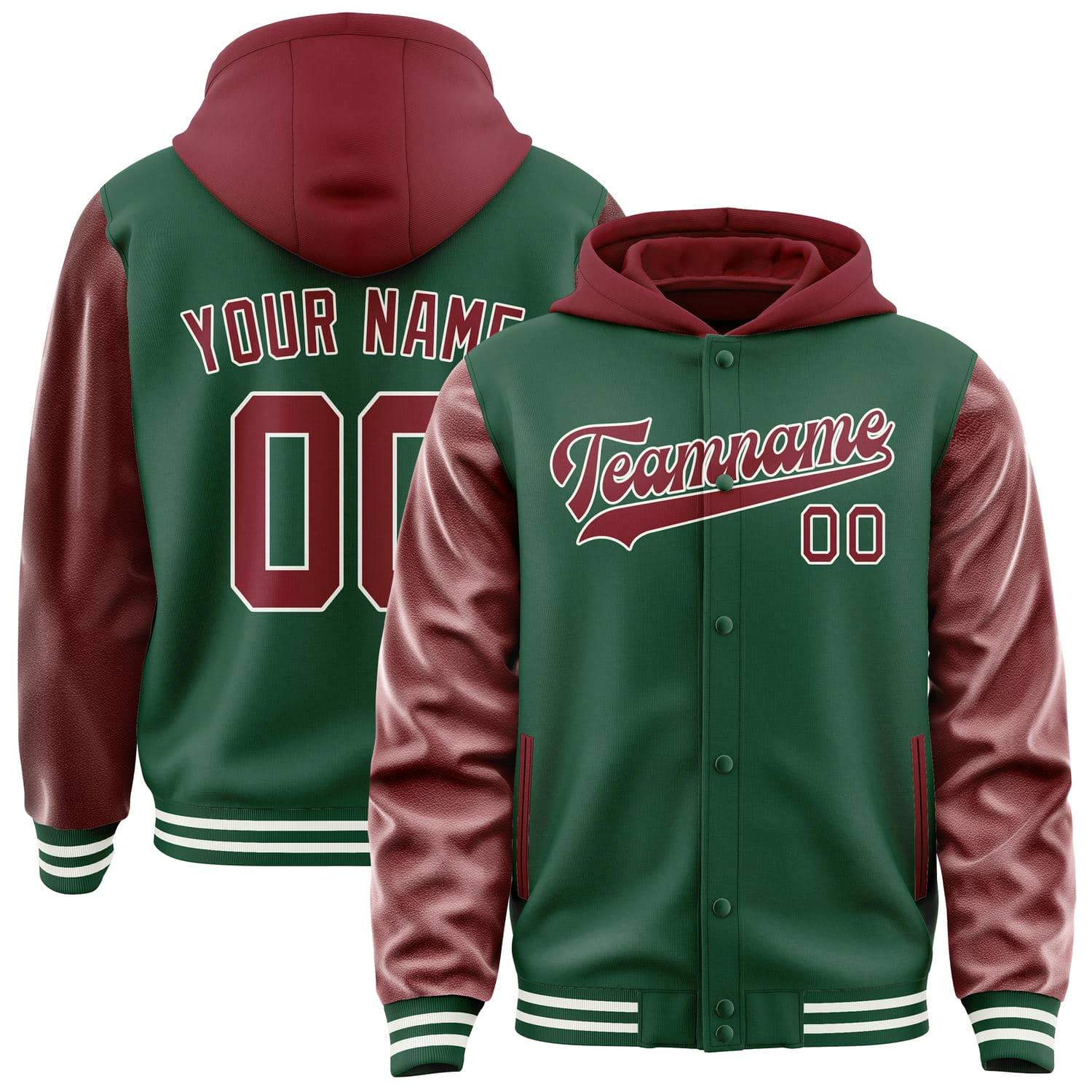 Custom Green Crimson Red Jacket