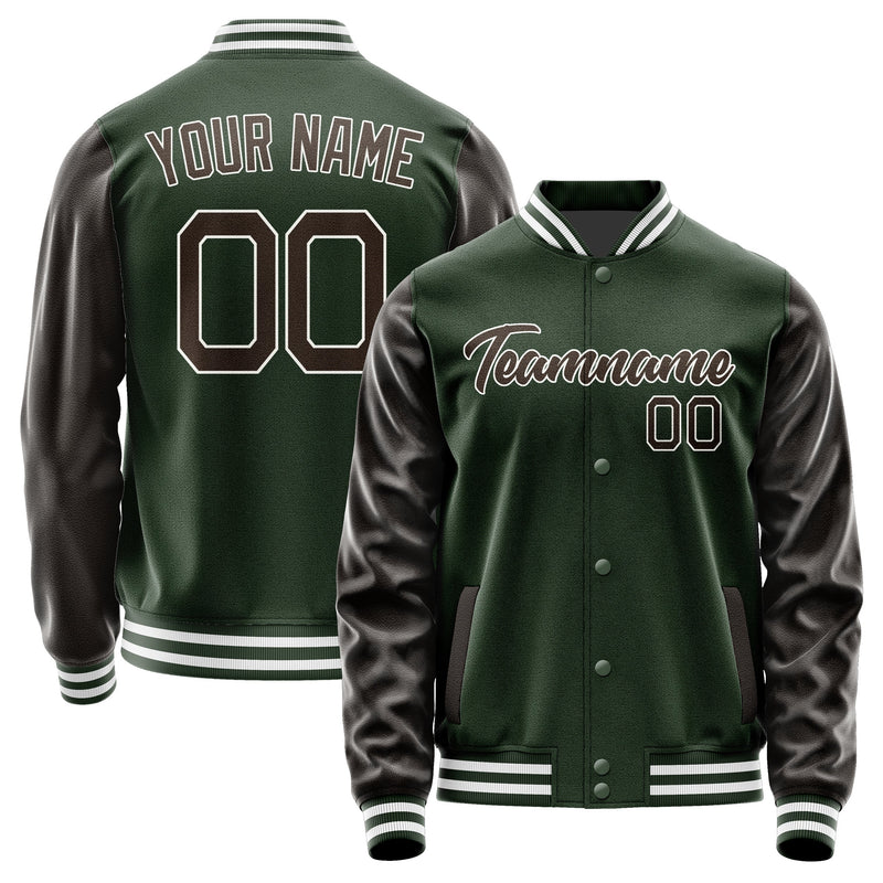 Custom Dark Green Brown Jacket JA0606010618B21801