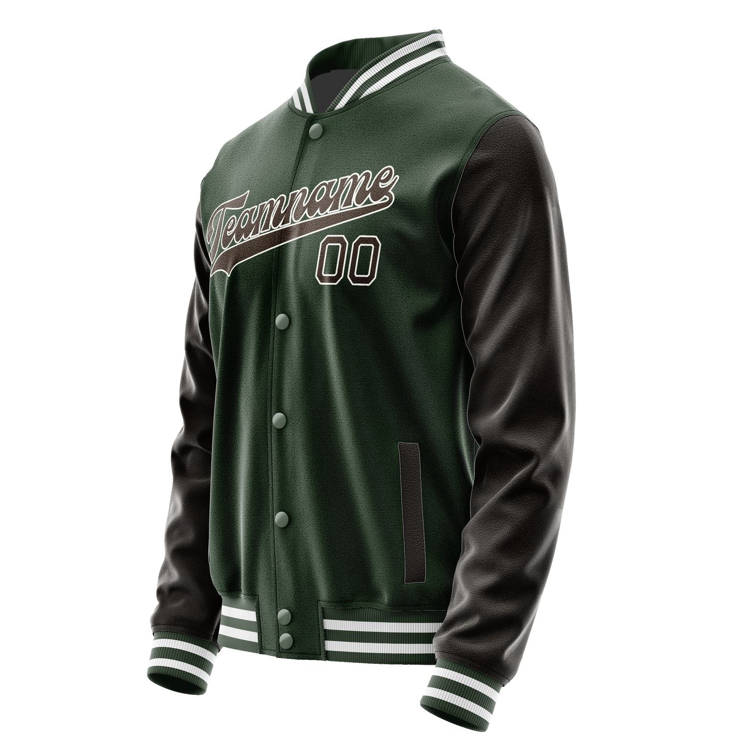Custom Dark Green Brown Jacket JA0606010618B31801