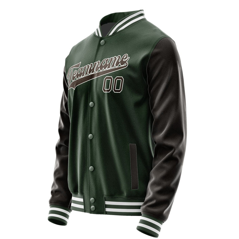 Custom Dark Green Brown Jacket JA0606010618B31801