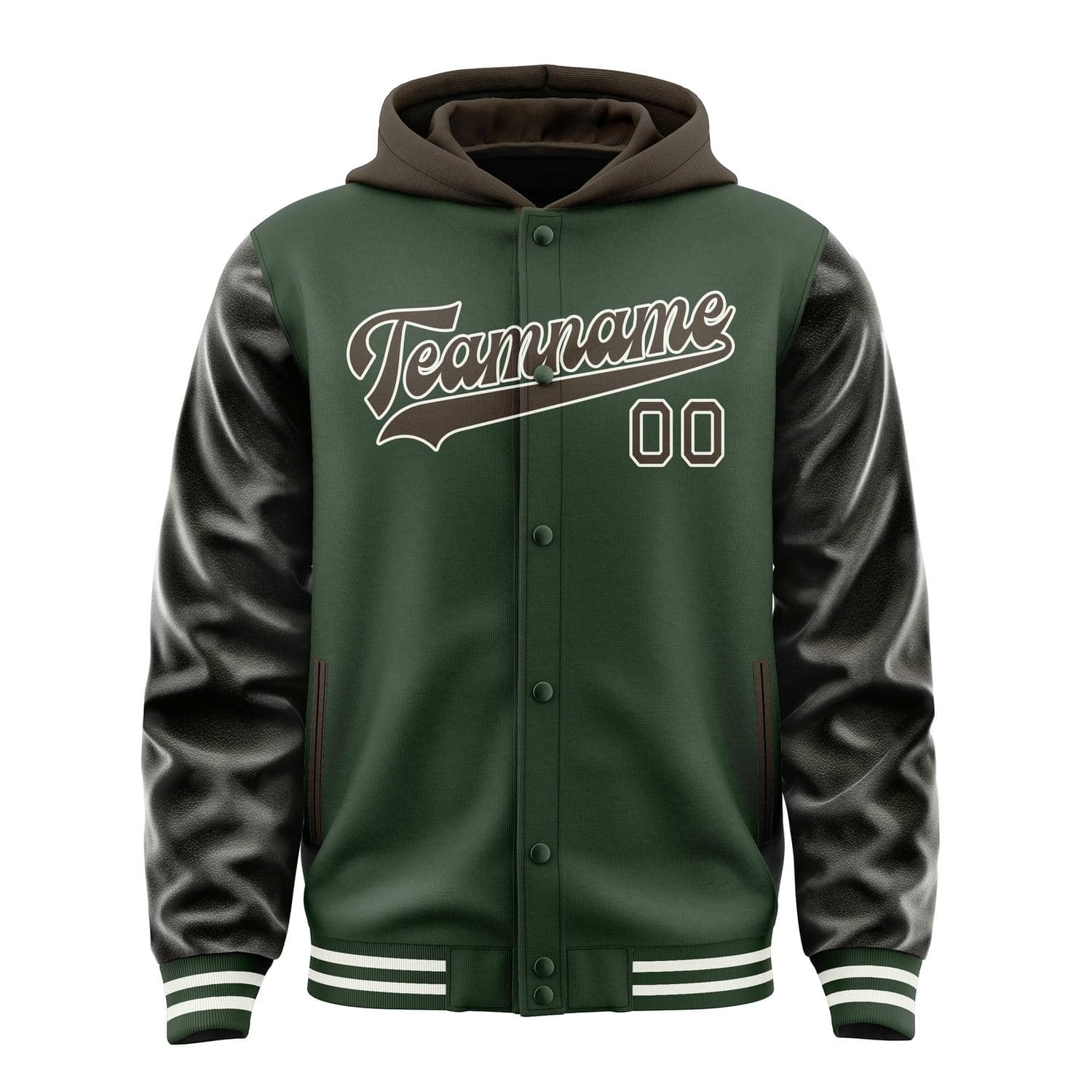 Custom Dark Green Brown Jacket