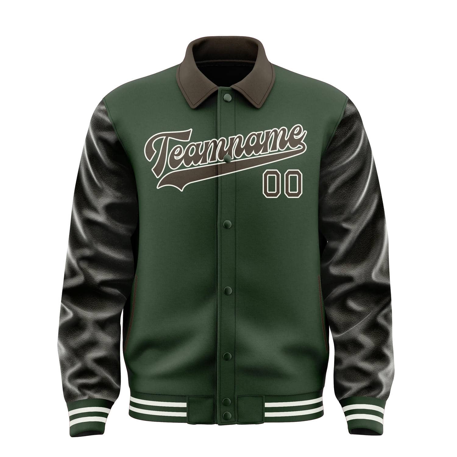 Custom Dark Green Brown Jacket