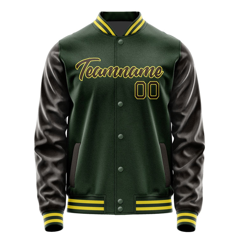 Custom Dark Green Brown Jacket JA0606010626B22601