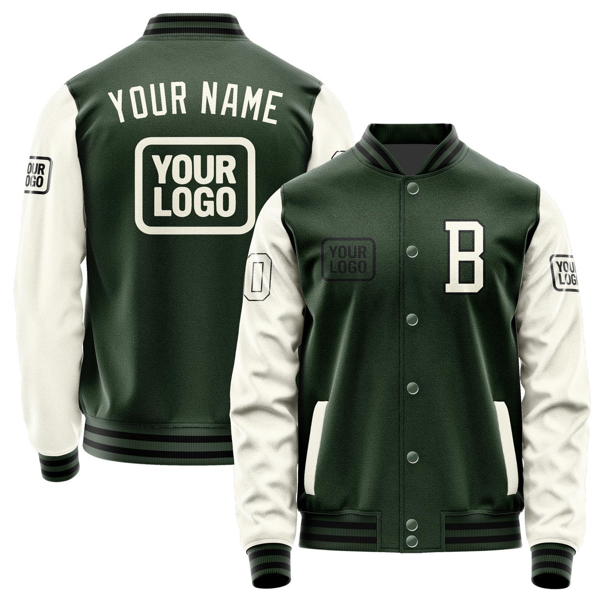 Custom Dark Green Cream Jacket JA060603061717030317