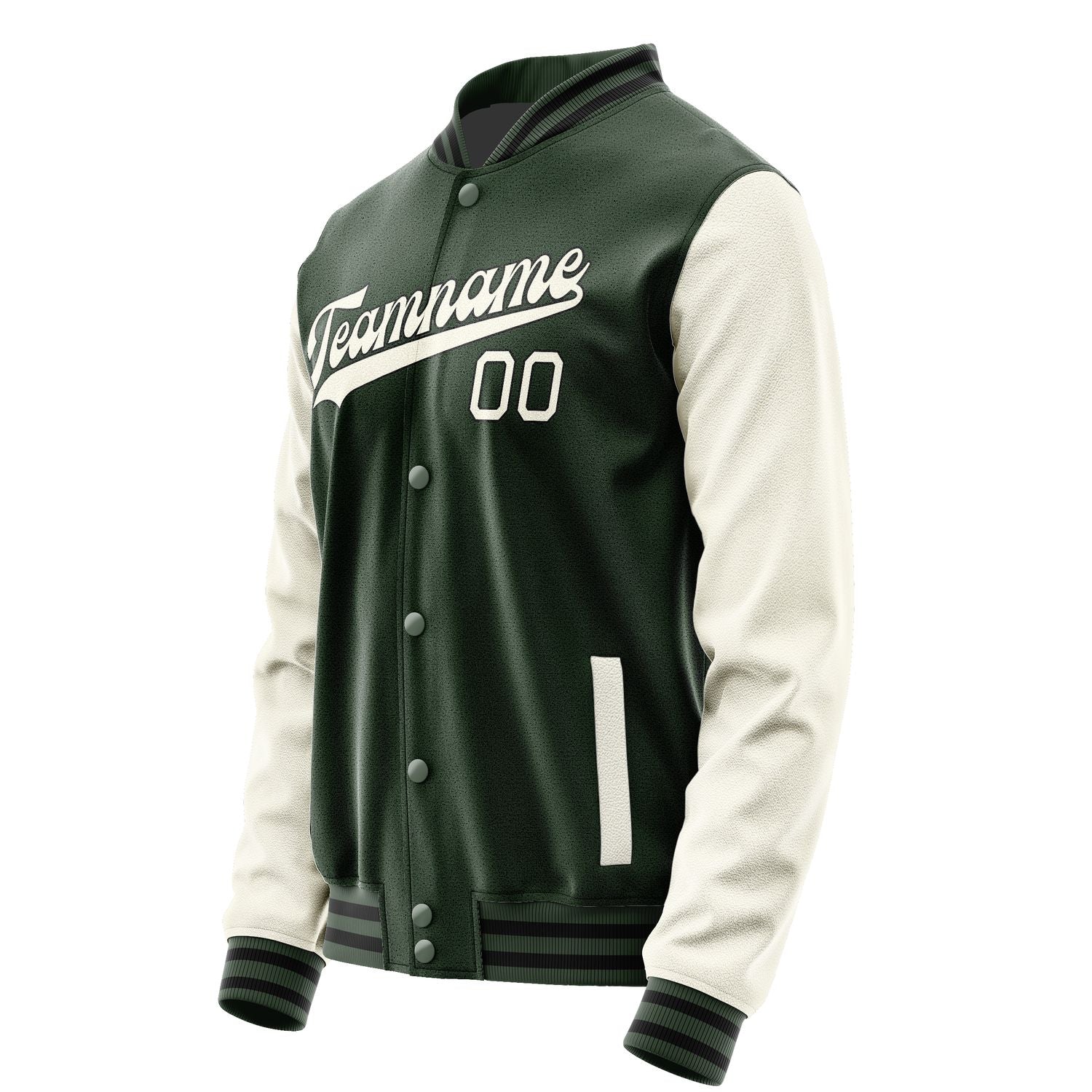Custom Dark Green Cream Jacket JA0606030617B31703