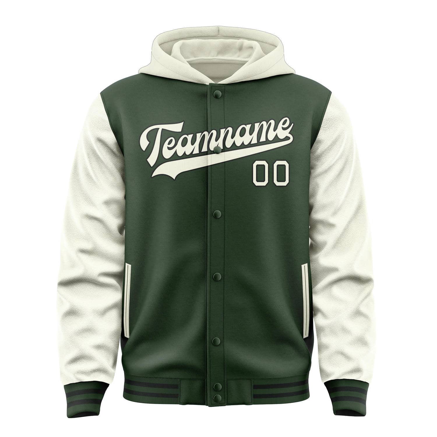 Custom Dark Green Cream Jacket