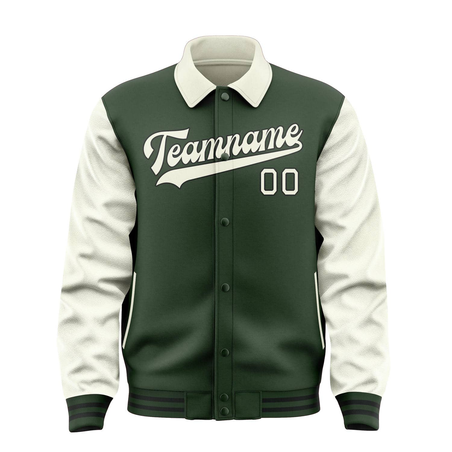 Custom Dark Green Cream Jacket