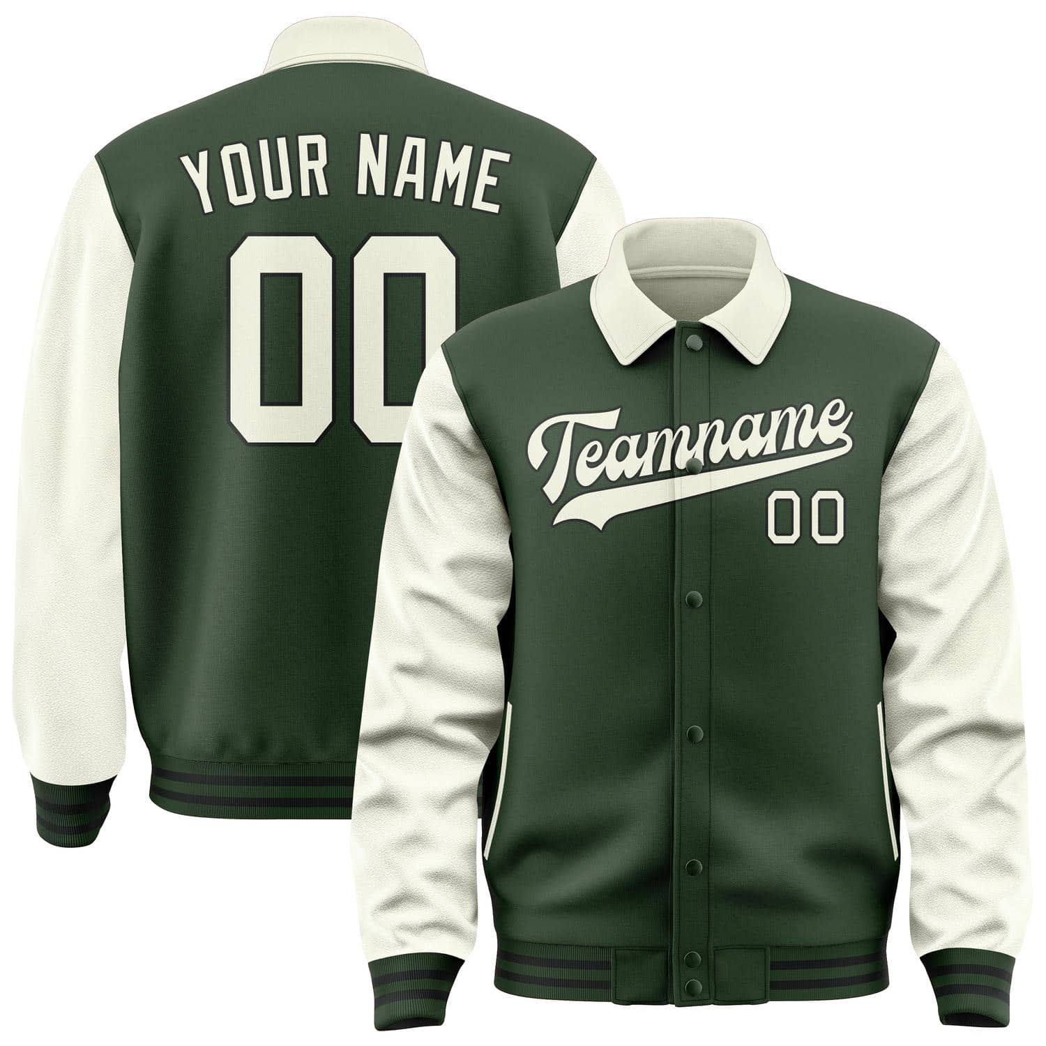 Custom Dark Green Cream Jacket
