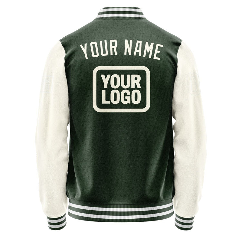 Custom Dark Green Cream Jacket JA060603061818030318