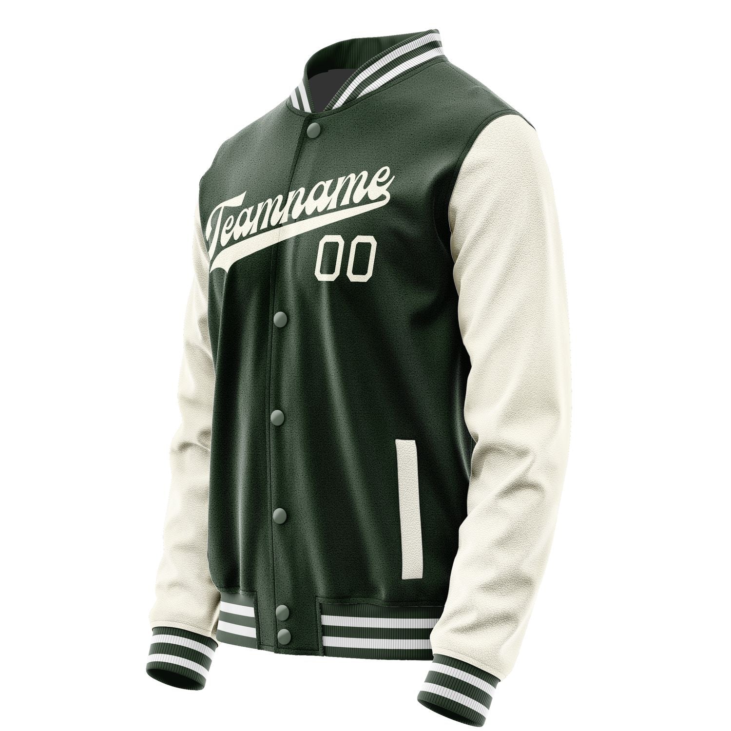 Custom Dark Green Cream Jacket JA0606030618B31803