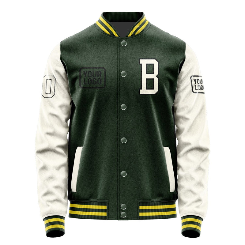 Custom Dark Green Cream Jacket JA060603062617030317