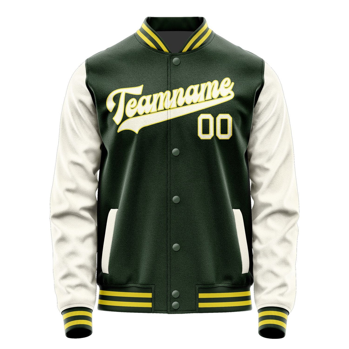 Custom Dark Green Cream Jacket JA0606030626B32603