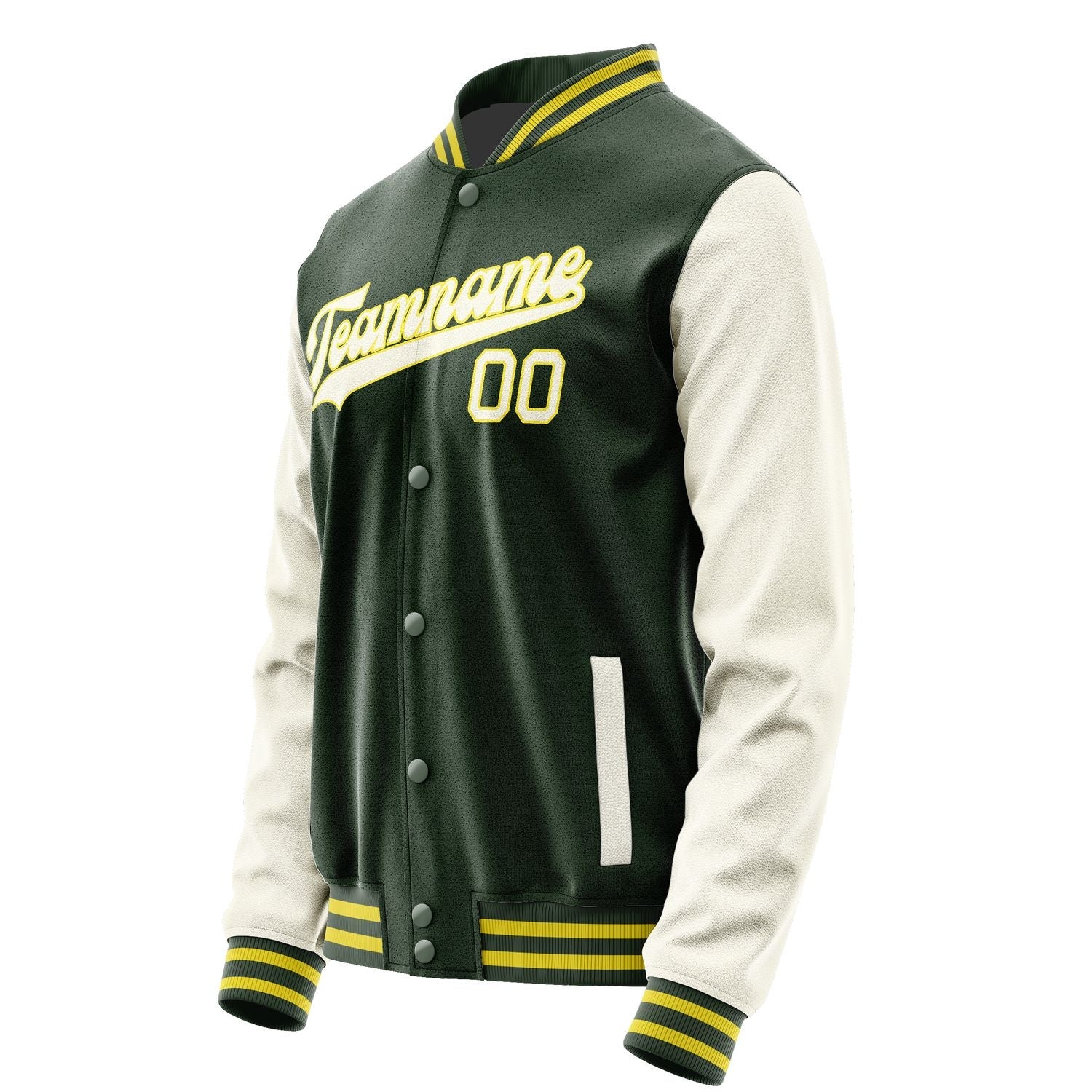 Custom Dark Green Cream Jacket JA0606030626B32603