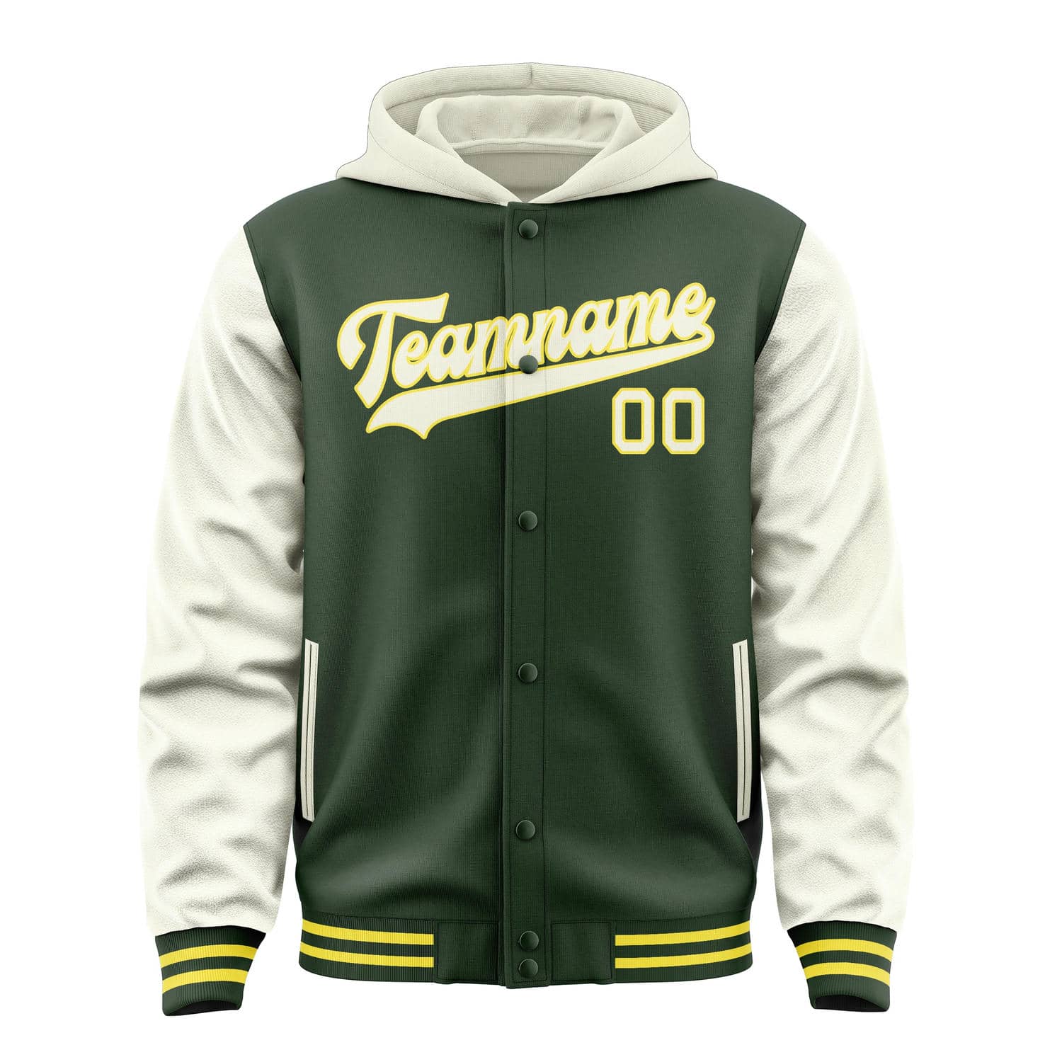 Custom Dark Green Cream Jacket