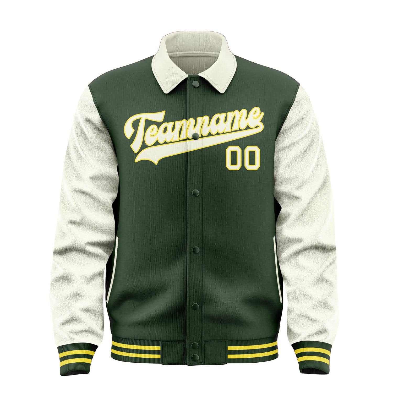 Custom Dark Green Cream Jacket