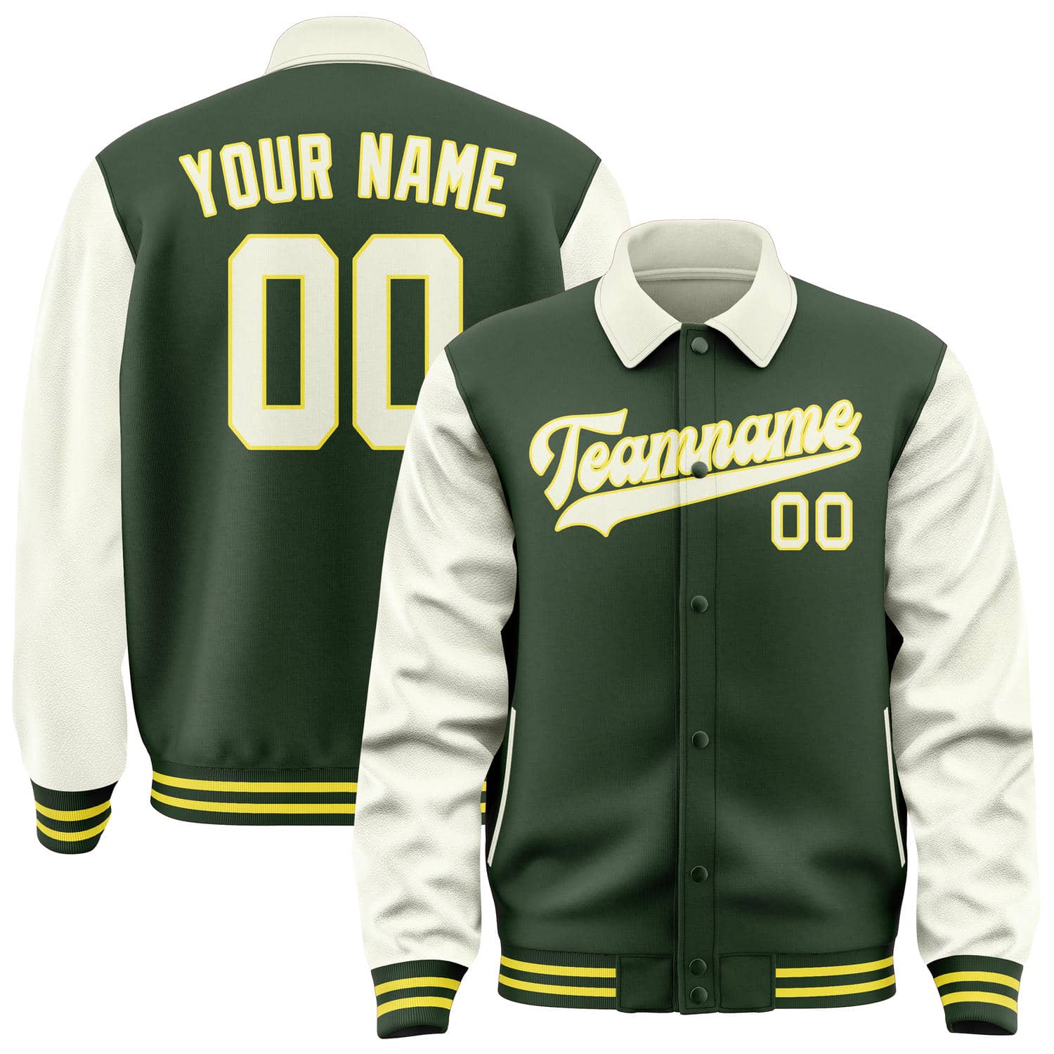 Custom Dark Green Cream Jacket