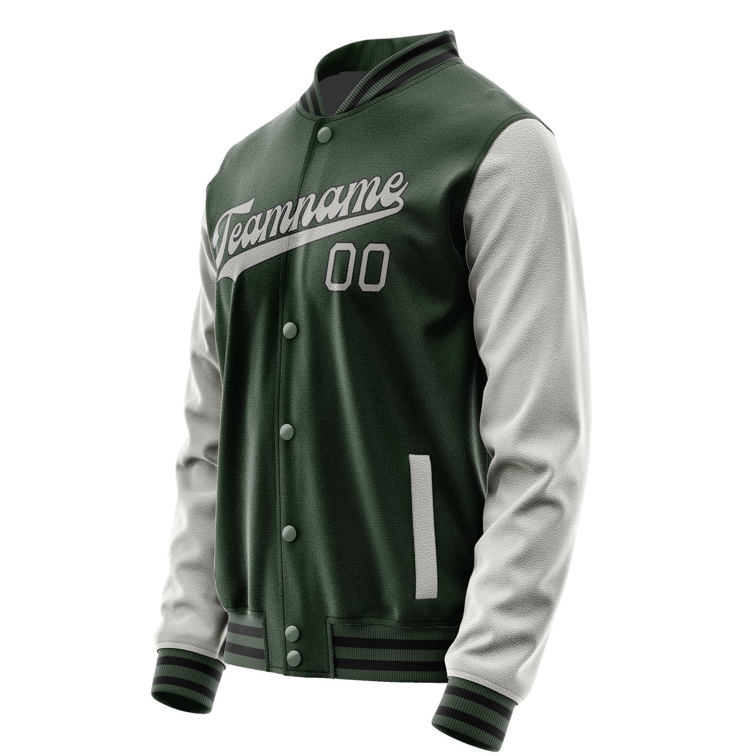 Custom Dark Green Gray Jacket JA0606040617B31704