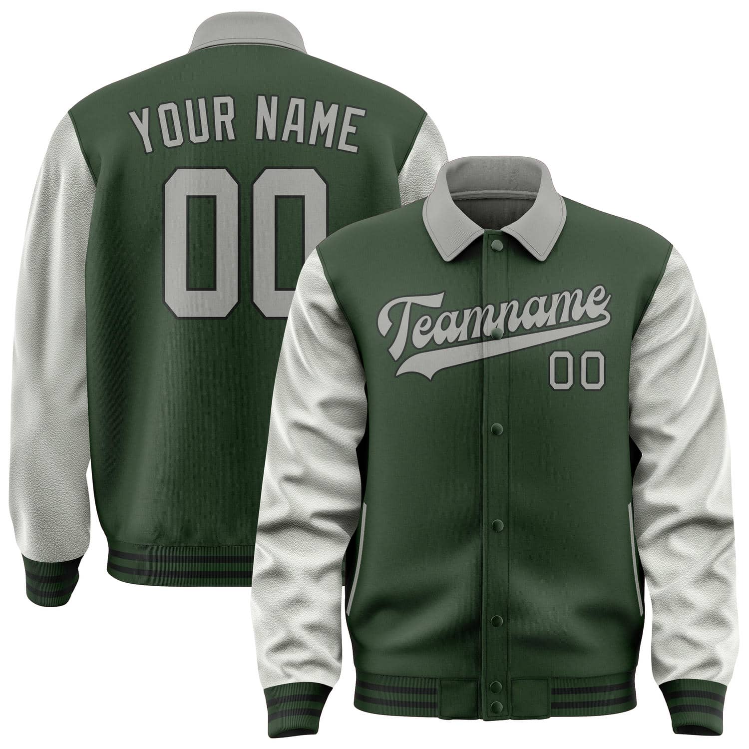 Custom Dark Green Gray Jacket
