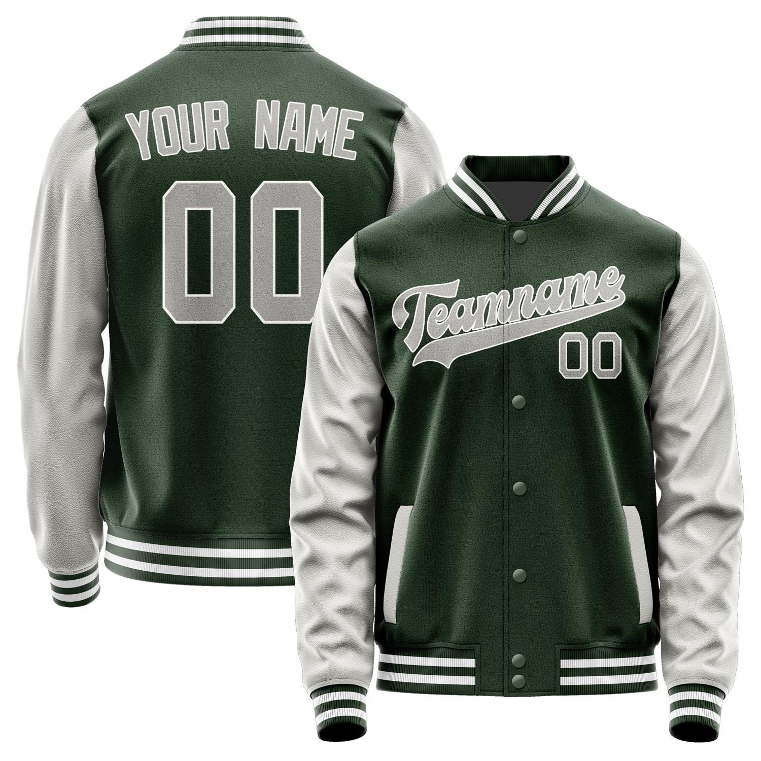 Custom Dark Green Gray Jacket JA0606040618B31804
