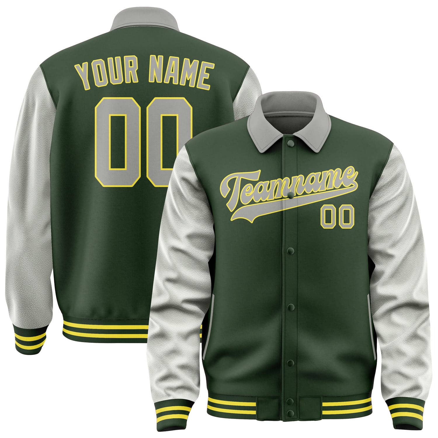 Custom Dark Green Gray Jacket