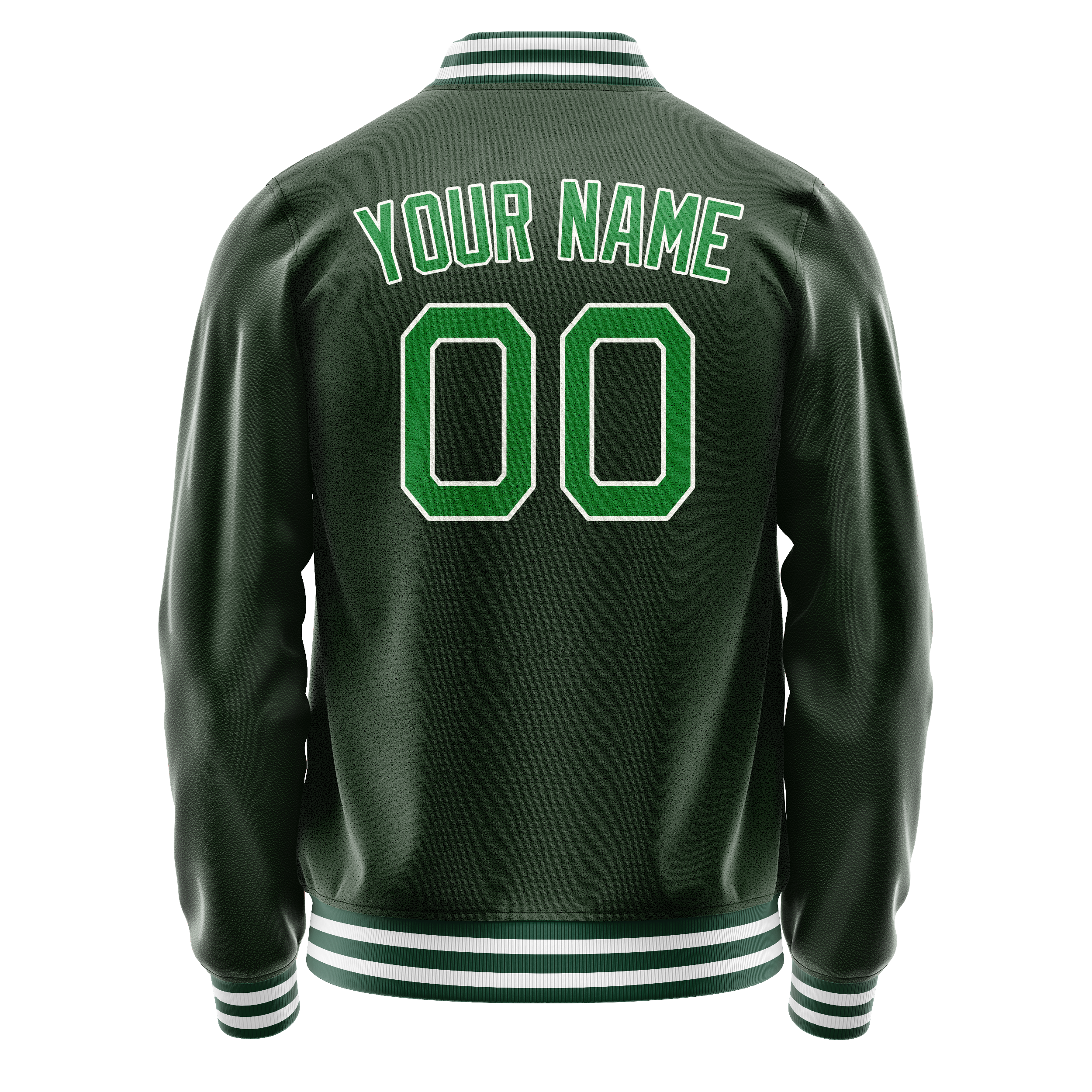 Custom Green Kelly-Green Solid Color Varsity Letterman Jacket JA02240617JG181