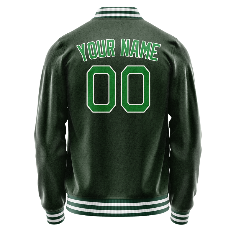 Custom Green Kelly-Green Solid Color Varsity Letterman Jacket JA02240617JG181