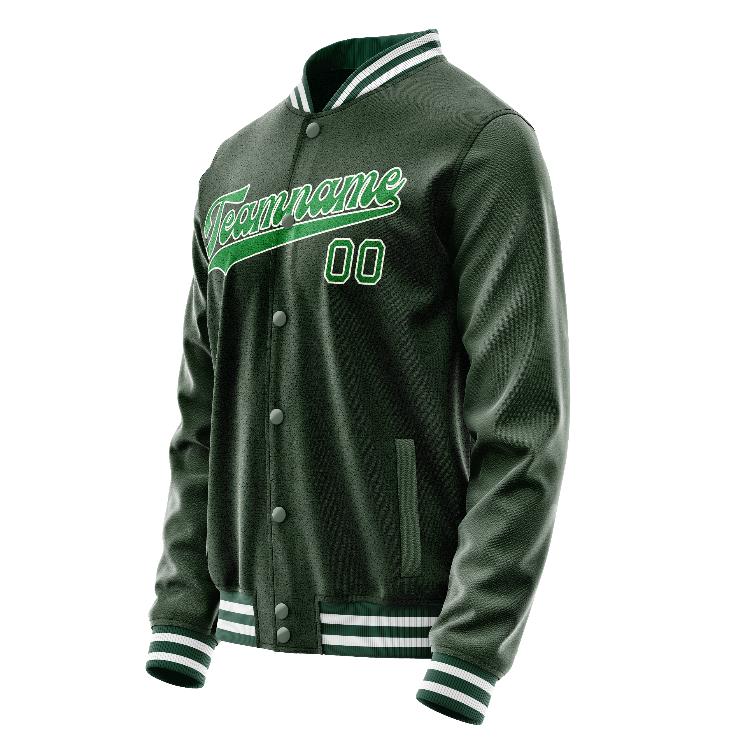Custom Green Kelly-Green Solid Color Varsity Letterman Jacket JA02240617JG181