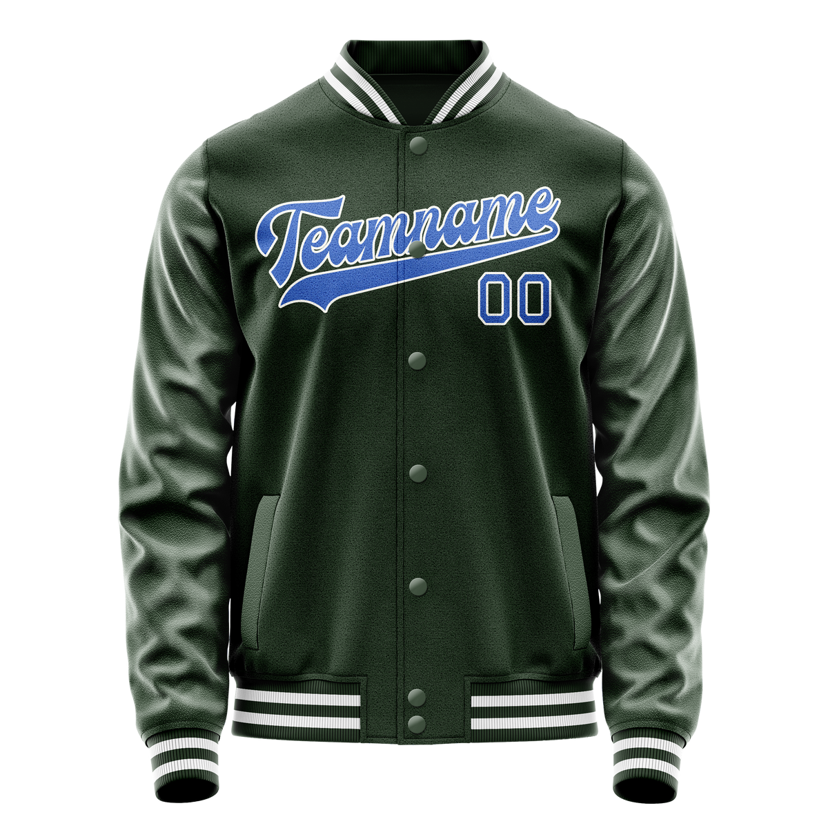 Custom Green Light-Blue Solid Color Varsity Letterman Jacket JA02240617JG186