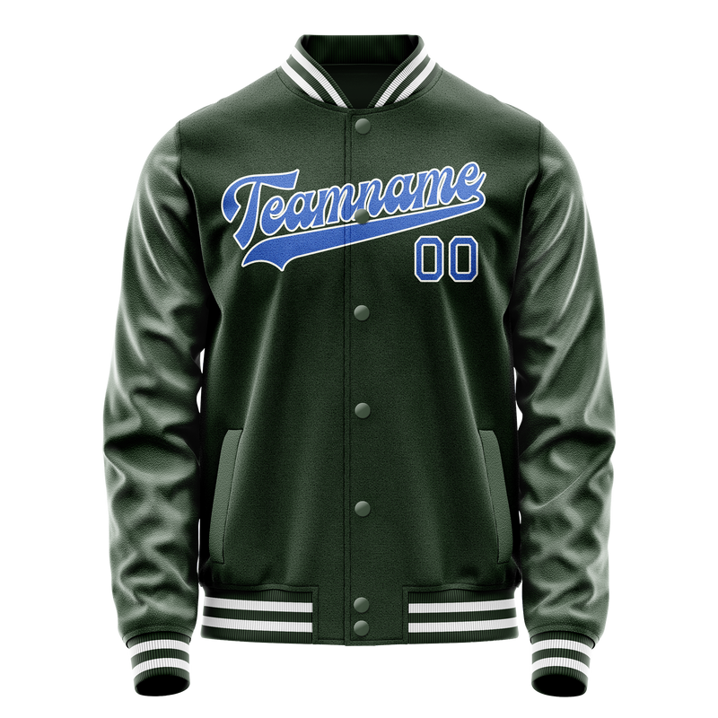 Custom Green Light-Blue Solid Color Varsity Letterman Jacket JA02240617JG186