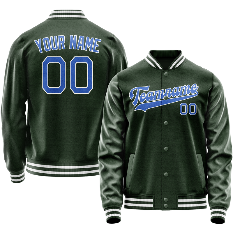 Custom Green Light-Blue Solid Color Varsity Letterman Jacket JA02240617JG186